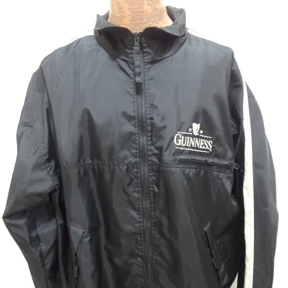 Guinness 2XLT Roots Black Nylon Lined Windbreaker